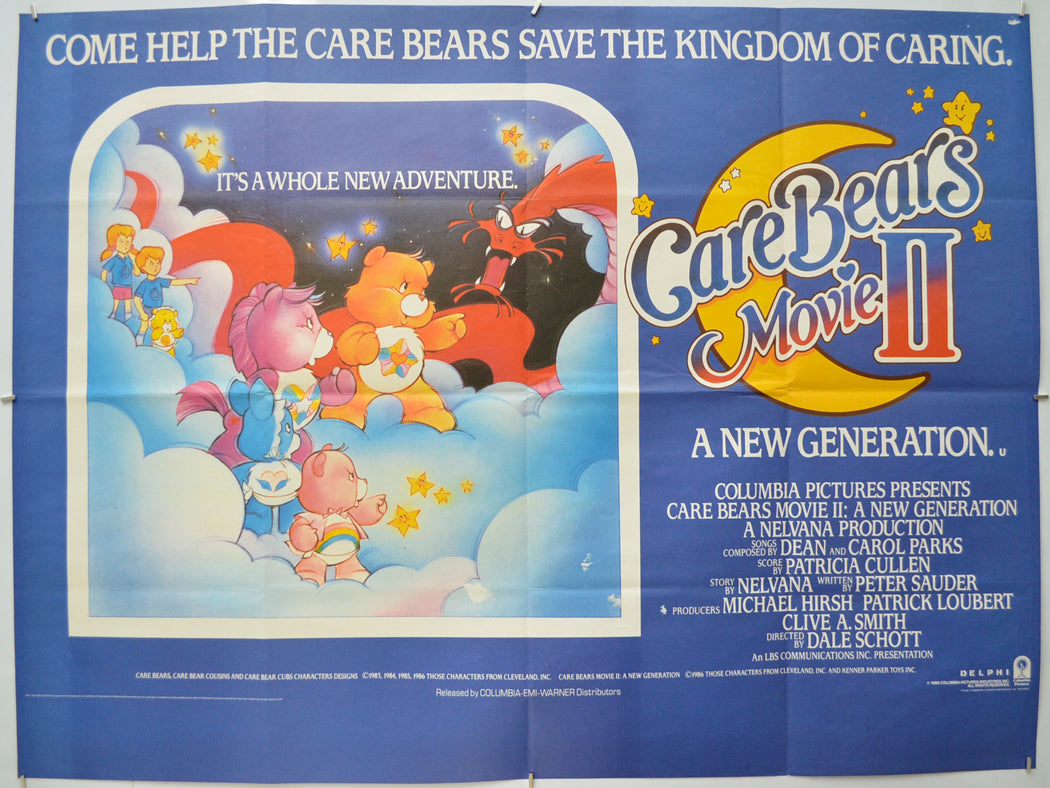 Care Bears Movie 2 : A New Generation Original Quad Poster - Film Poster - Movie Poster