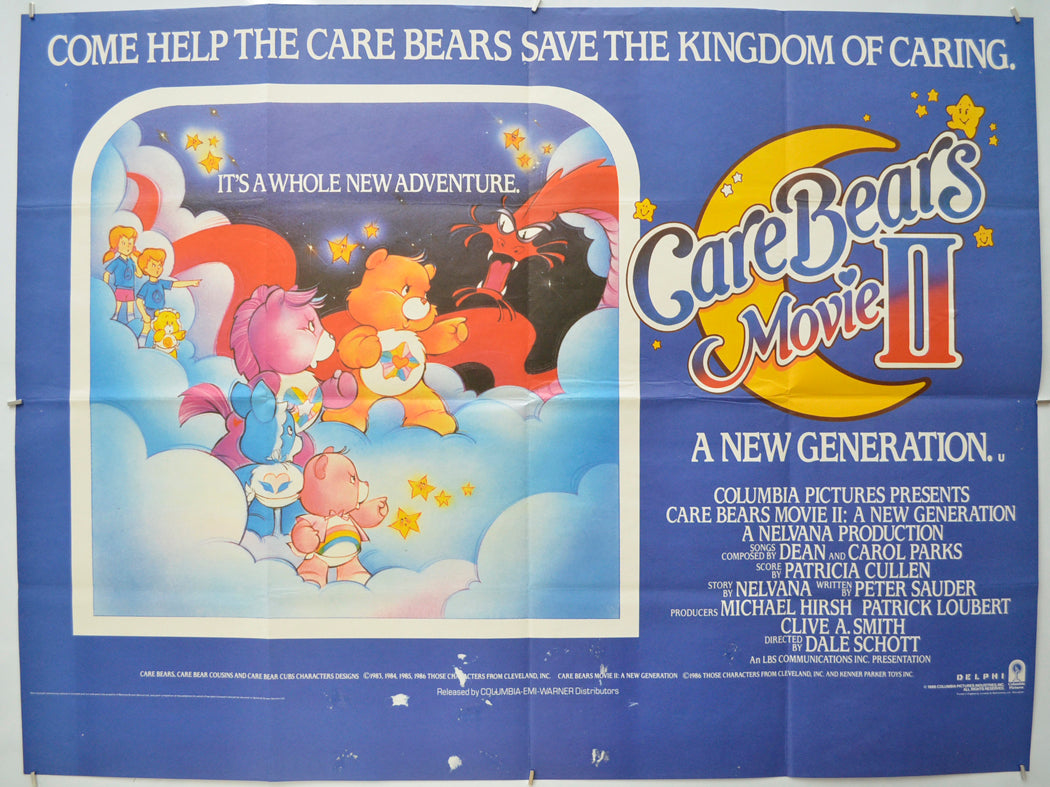 Care Bears Movie 2 : A New Generation Original Quad Poster - Film Poster - Movie Poster