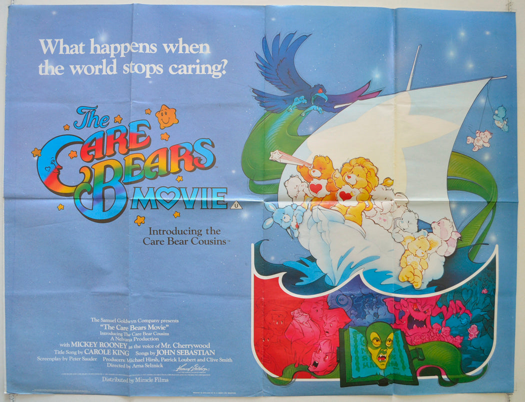 The Care Bears Movie  Original British Quad Poster - Film Poster - Movie Poster 