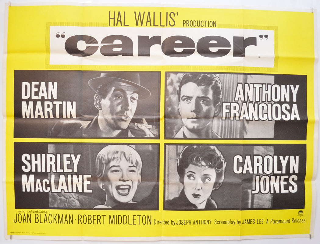 CAREER  Original Quad Poster - Film Poster - Movie Poster