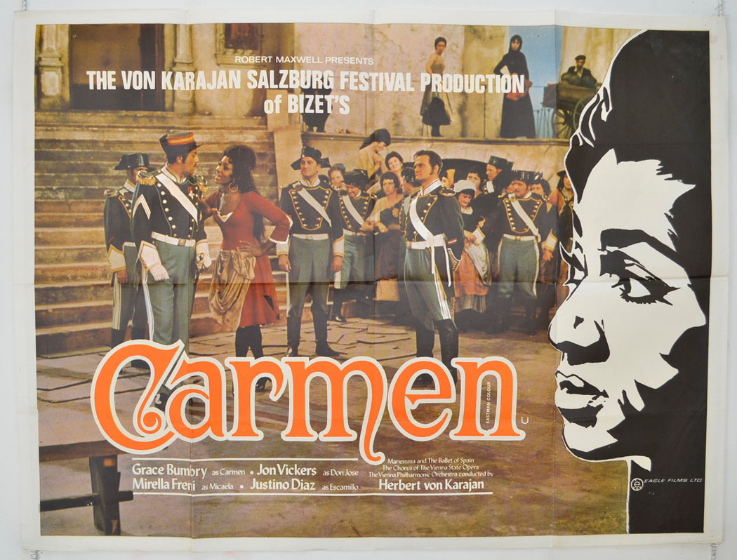 Carmen  (The Von Karajan Salzburg Festival Production)   Original Quad Poster - Film Poster - Movie Poster  