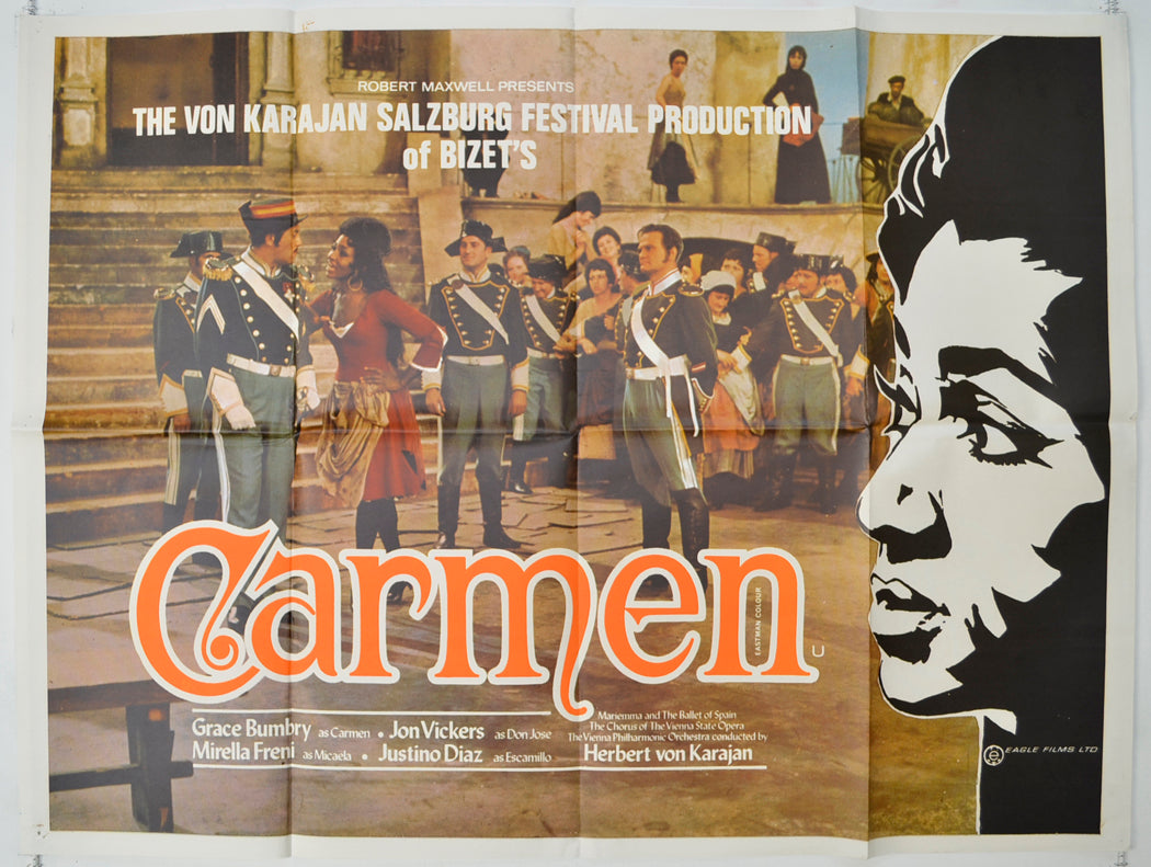 Carmen  (The Von Karajan Salzburg Festival Production)  Original Quad Poster - Film Poster - Movie Poster 