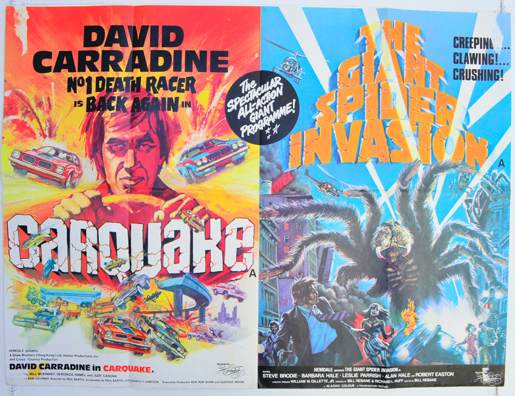 Carquake / The Giant Spider Invasion  Original British Quad Poster - Film Poster - Movie Poster 