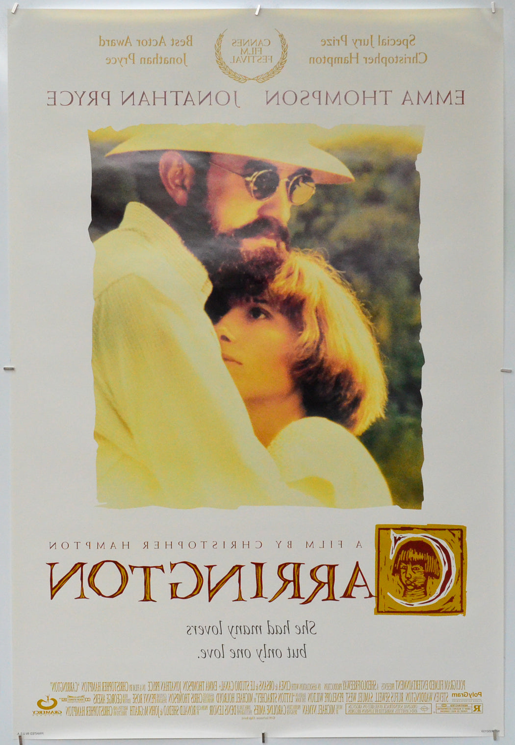 Carrington (Back) Cinema One Sheet Movie Poster 