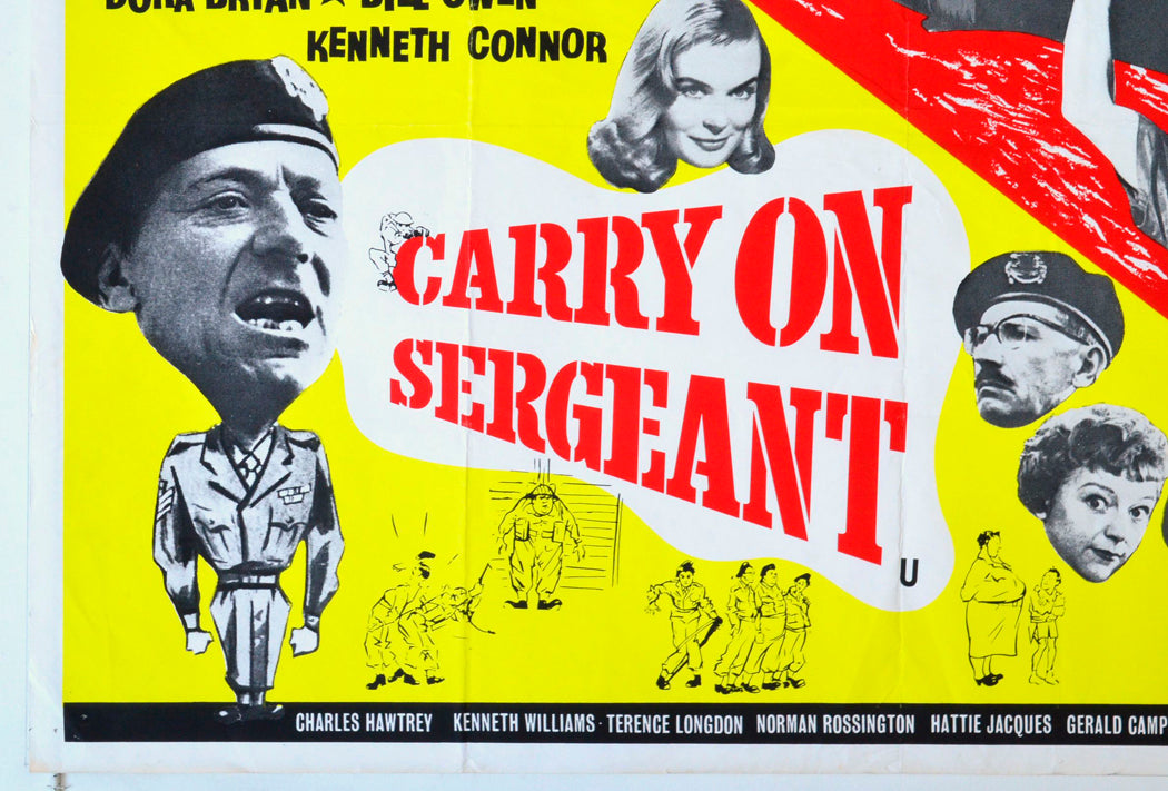 CARRY ON SERGEANT / THE FLAME AND THE ARROW (Bottom Left) Cinema Quad Movie Poster 