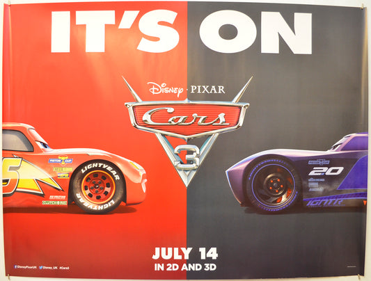 Cars 3 (Teaser / Advance Version) Original Quad Poster - Film Poster - Movie Poster