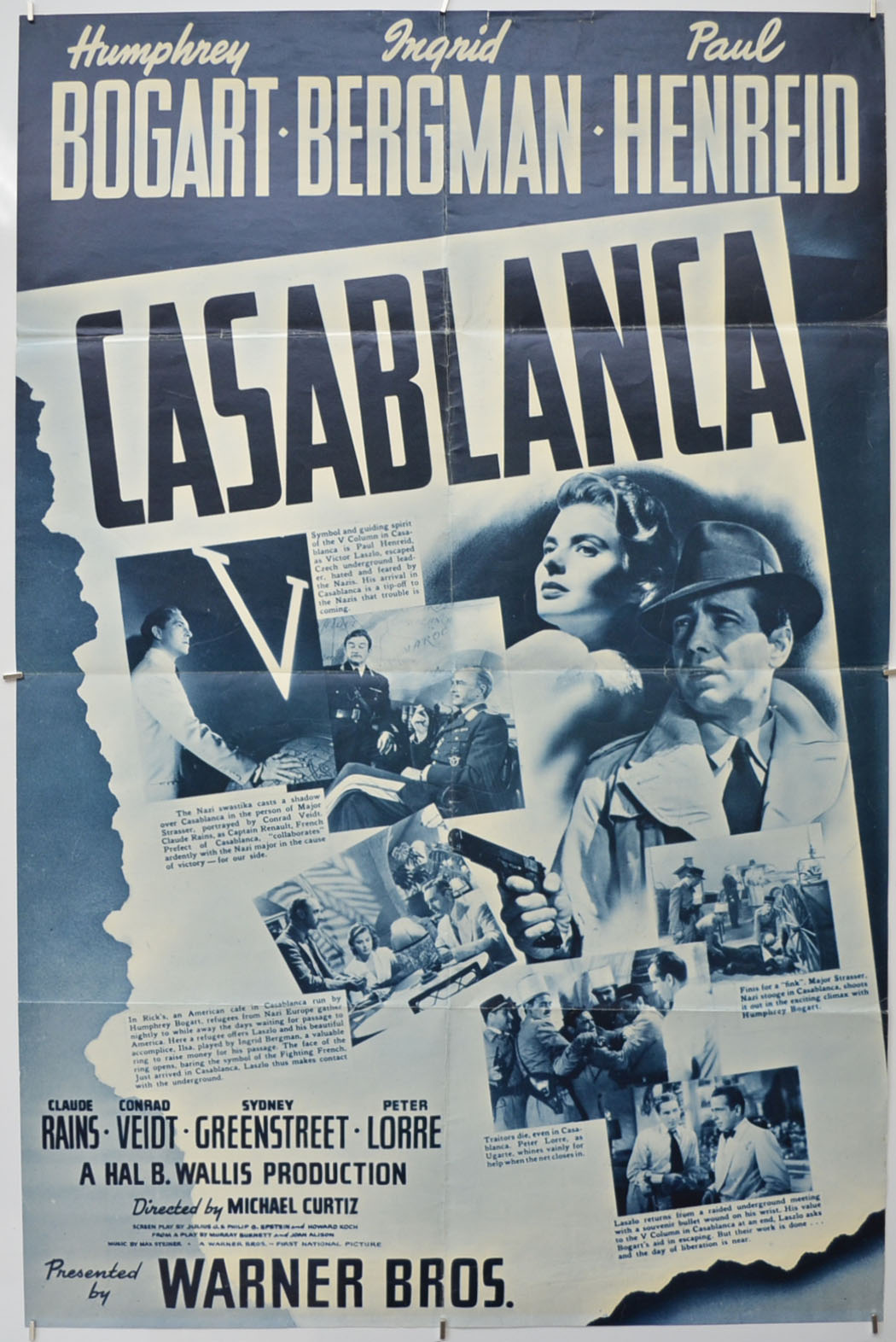 Casablanca (1970’s re-release / reproduction poster?) One Sheet Poster - Film Poster - Movie Poster