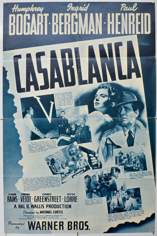 Casablanca (1970’s re-release / reproduction poster?) One Sheet Poster - Film Poster - Movie Poster