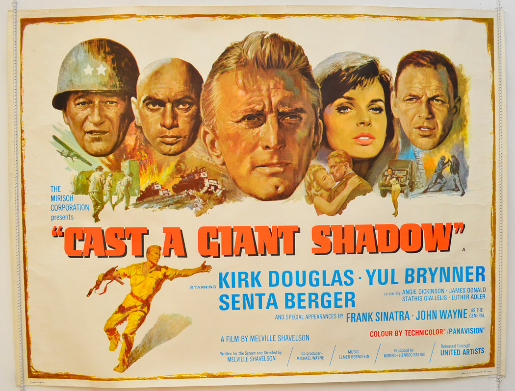 Cast A Giant Shadow Original Quad Poster - Film Poster - Movie Poster  