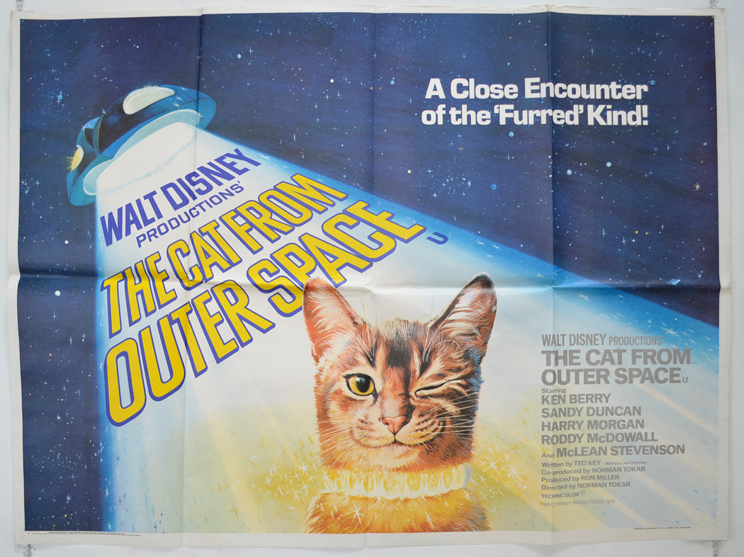 The Cat From Outer Space  Original Quad Poster - Film Poster - Movie Poster 