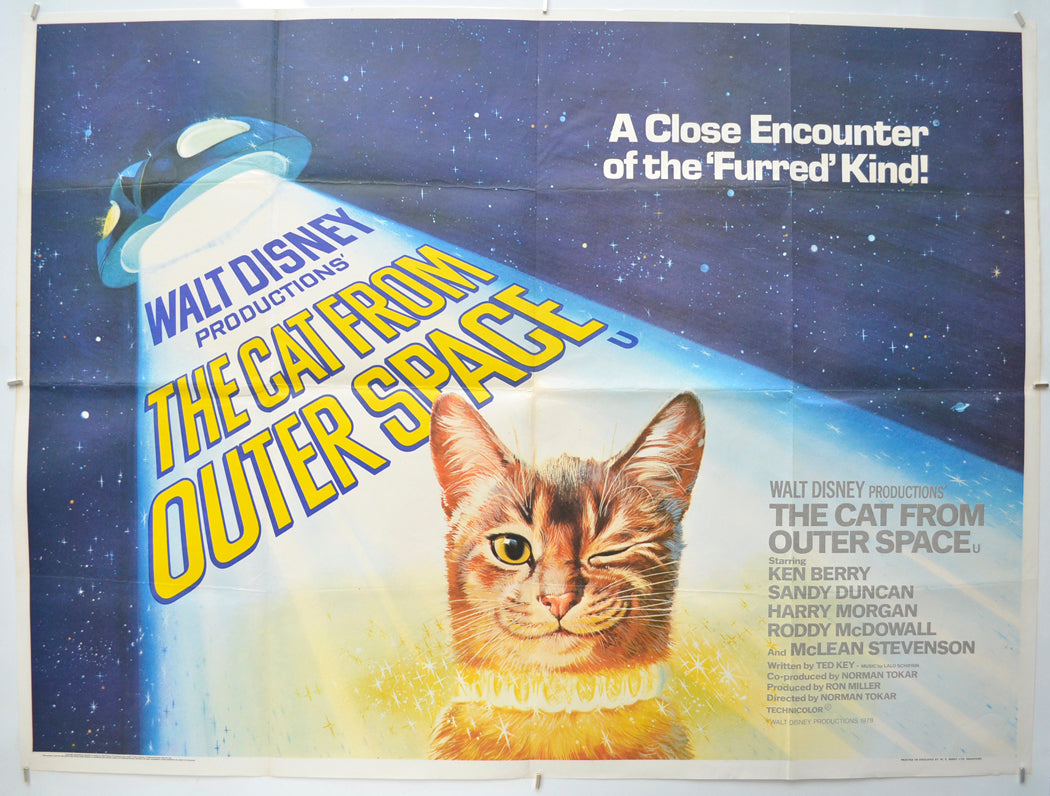 The Cat From Outer Space Original Quad Poster - Film Poster - Movie Poster