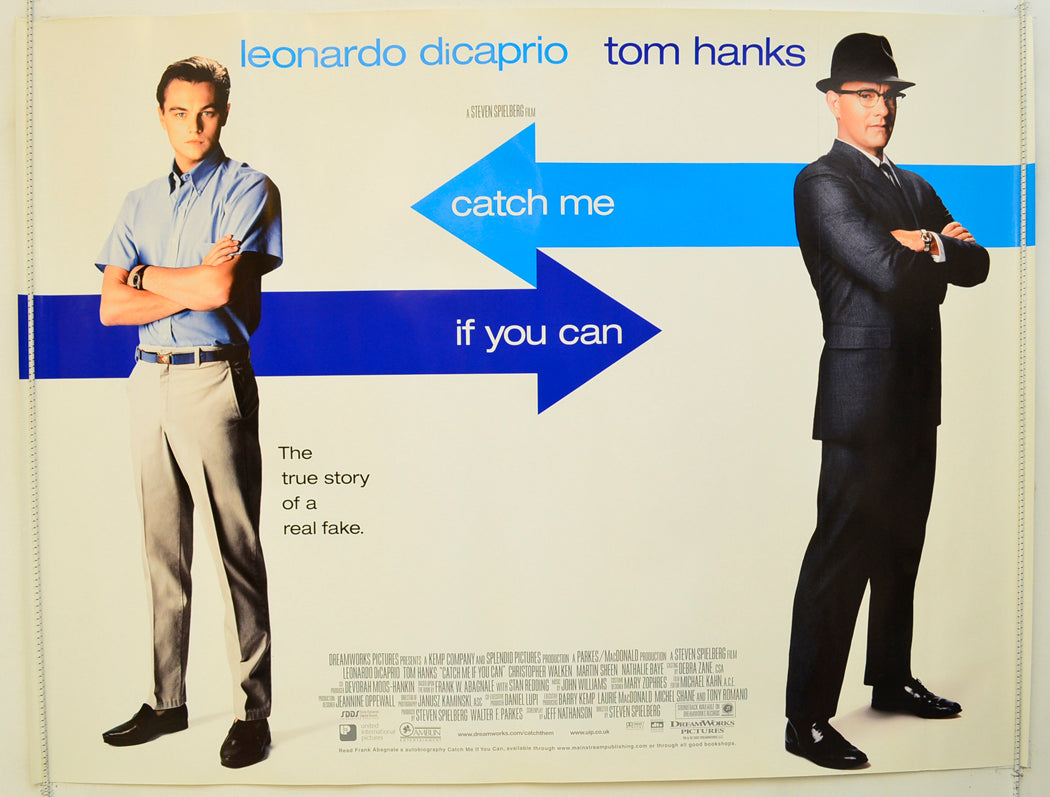 Catch Me If You Can Original Quad Poster - Film Poster - Movie Poster  