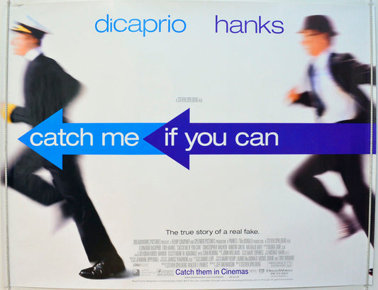 Catch Me If You Can  (Teaser / Advance Version)   Original British Quad Poster - Film Poster - Movie Poster 