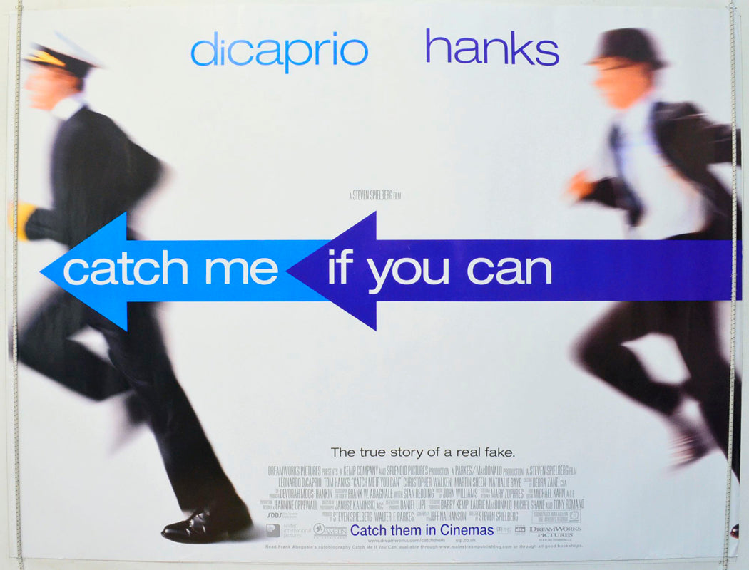 Catch Me If You Can  (Teaser / Advance Version)   Original British Quad Poster - Film Poster - Movie Poster 