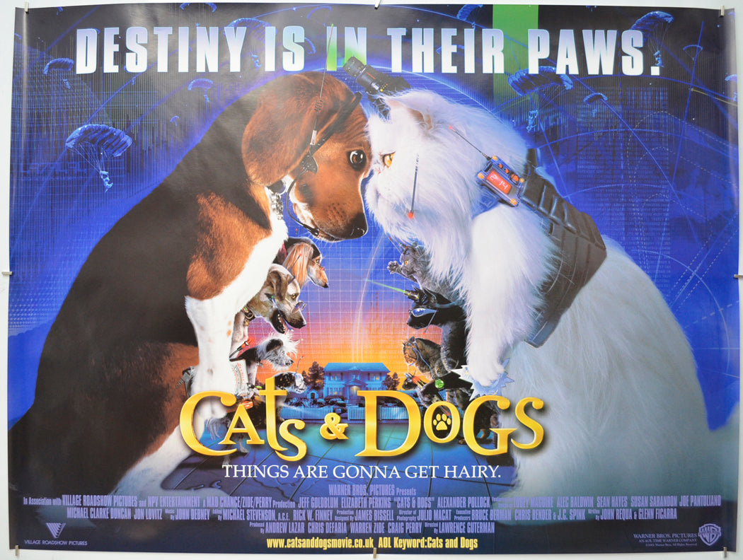 Cats And Dogs Original Quad Poster - Film Poster - Movie Poster