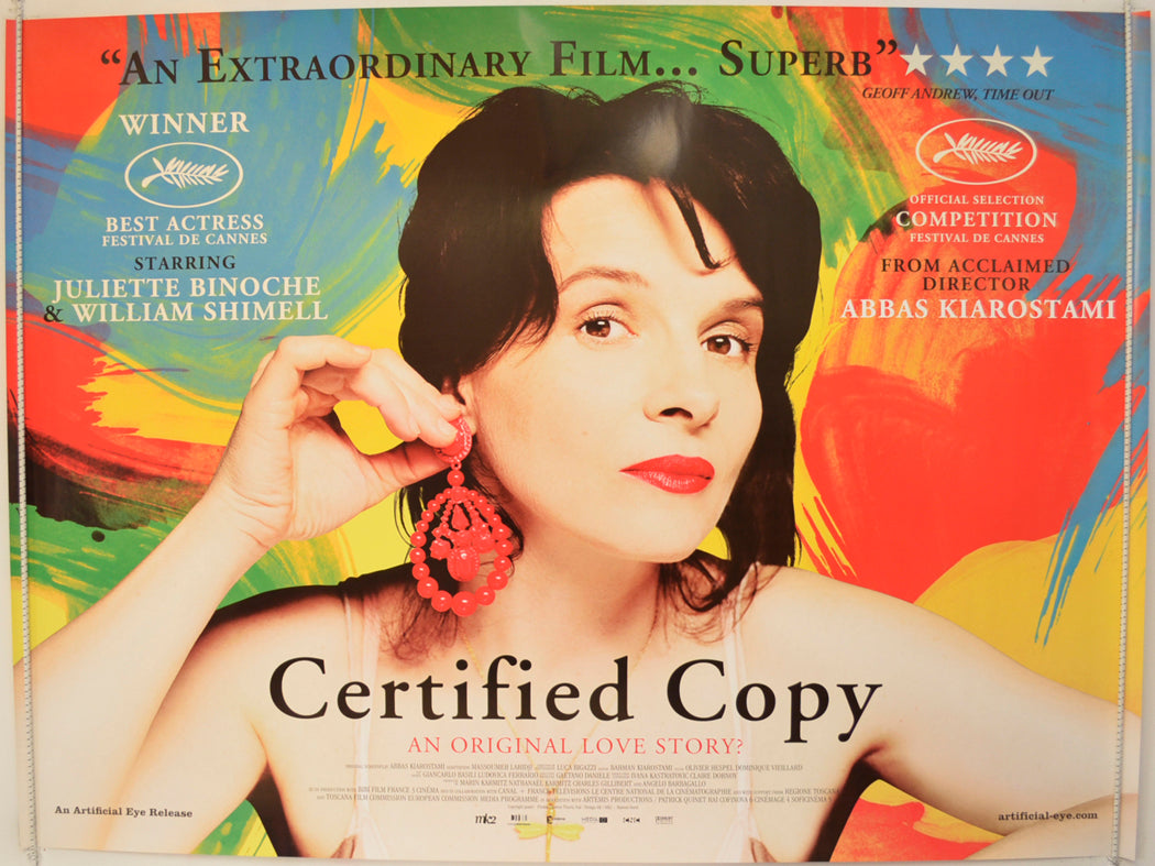 Certified Copy  (a.k.a. Copie conforme)   Original Quad Poster - Film Poster - Movie Poster