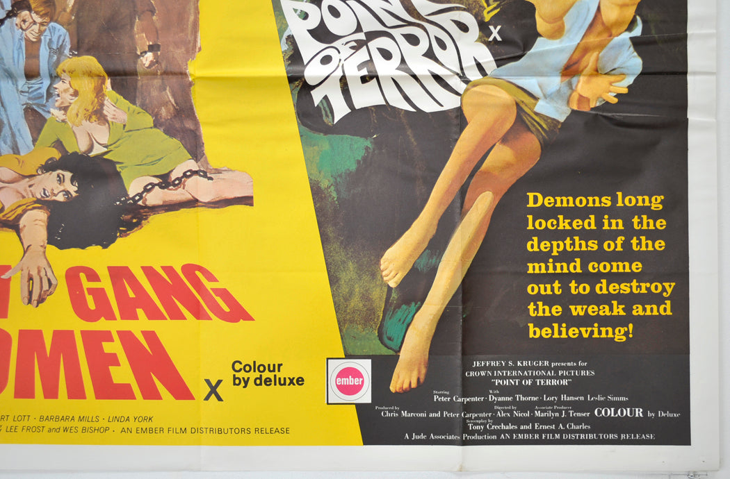 CHAIN GANG WOMEN / POINT OF TERROR (Bottom Right) Cinema Quad Movie Poster 