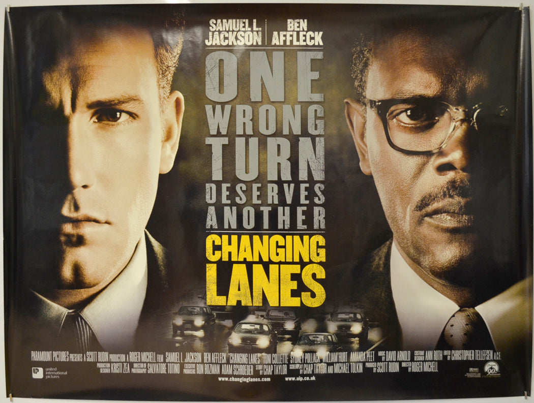 Changing Lanes  Original Quad Poster - Film Poster - Movie Poster