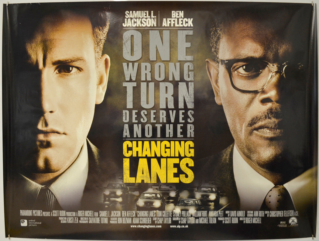 Changing Lanes  Original Quad Poster - Film Poster - Movie Poster