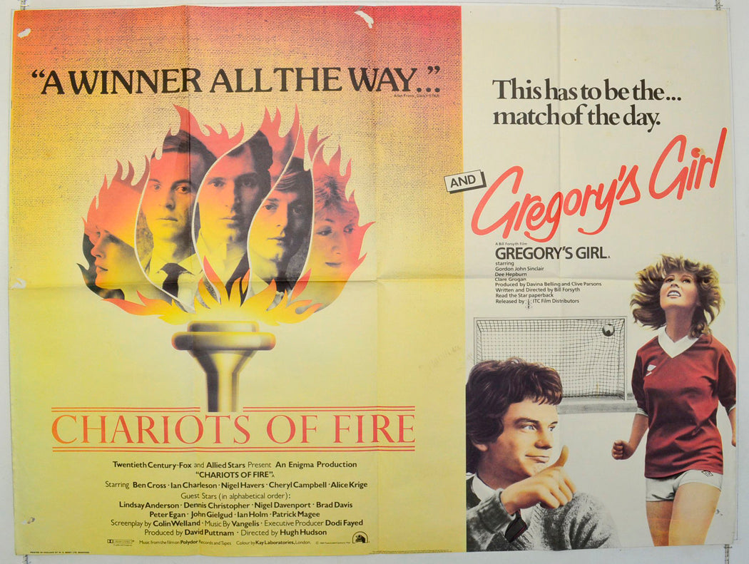 Chariots Of Fire / Gregory's Girl   (Double Bill) Original British Quad Poster - Film Poster - Movie Poster