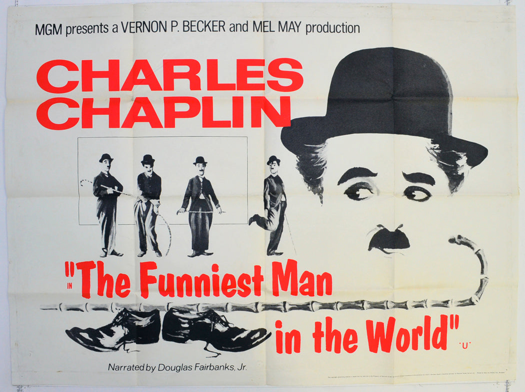 Charles Chapiln : The Funniest Man In The World  Original British Quad Poster - Film Poster - Movie Poster 