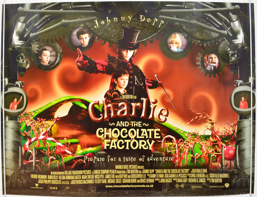 Charlie And The Chocolate Factory Original Quad Poster - Film Poster - Movie Poster  