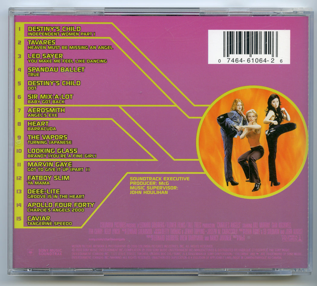 CHARLIE’S ANGLES Original CD Soundtrack (back) 