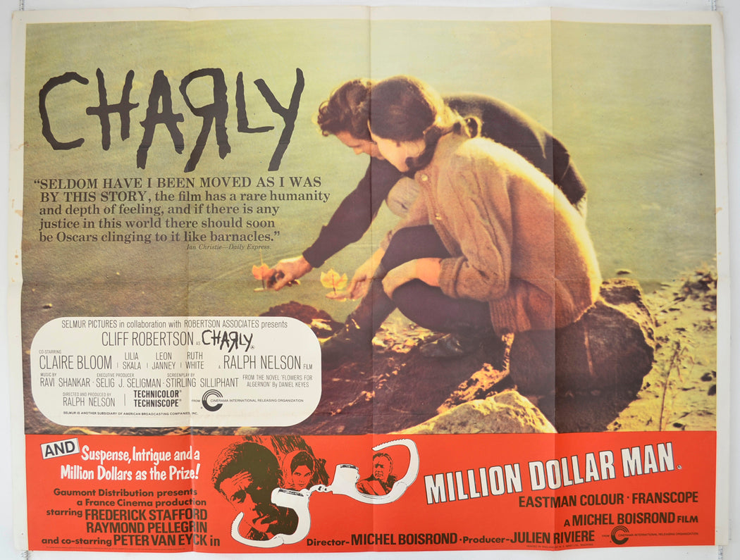 Charly / Million Dollar Man  (Double Bill)   Original Quad Poster - Film Poster - Movie Poster  