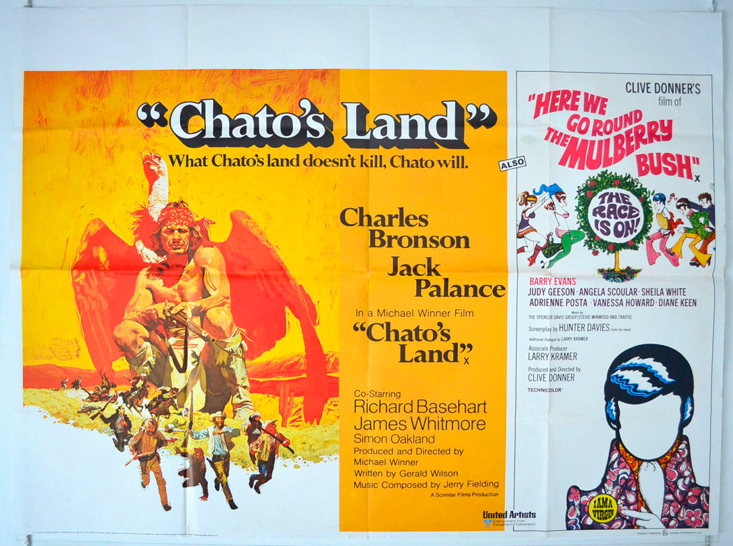 Chato's Land / Here We Go Round The Mulberry Bush  (Double Bill)   Original British Quad Poster - Movie Poster