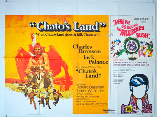 Chato's Land / Here We Go Round The Mulberry Bush  (Double Bill)   Original British Quad Poster - Movie Poster