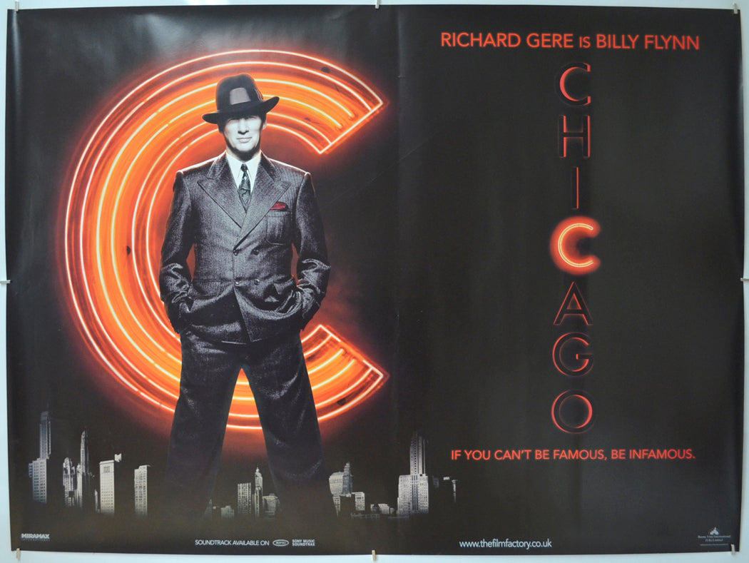 Chicago (Billy Flynn- Teaser / Advance Version)  Original Quad Poster - Film Poster - Movie Poster