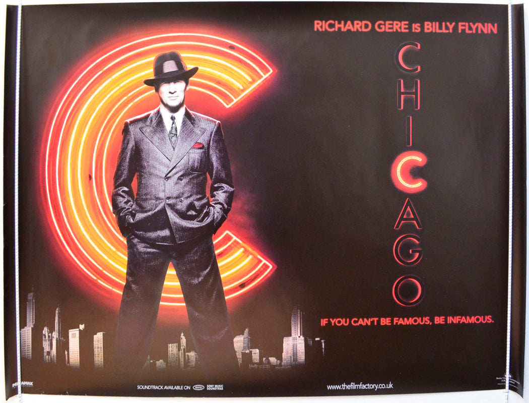 Chicago  (Billy Flynn- Teaser / Advance Version)   Original British Quad Poster - Film Poster - Movie Poster 