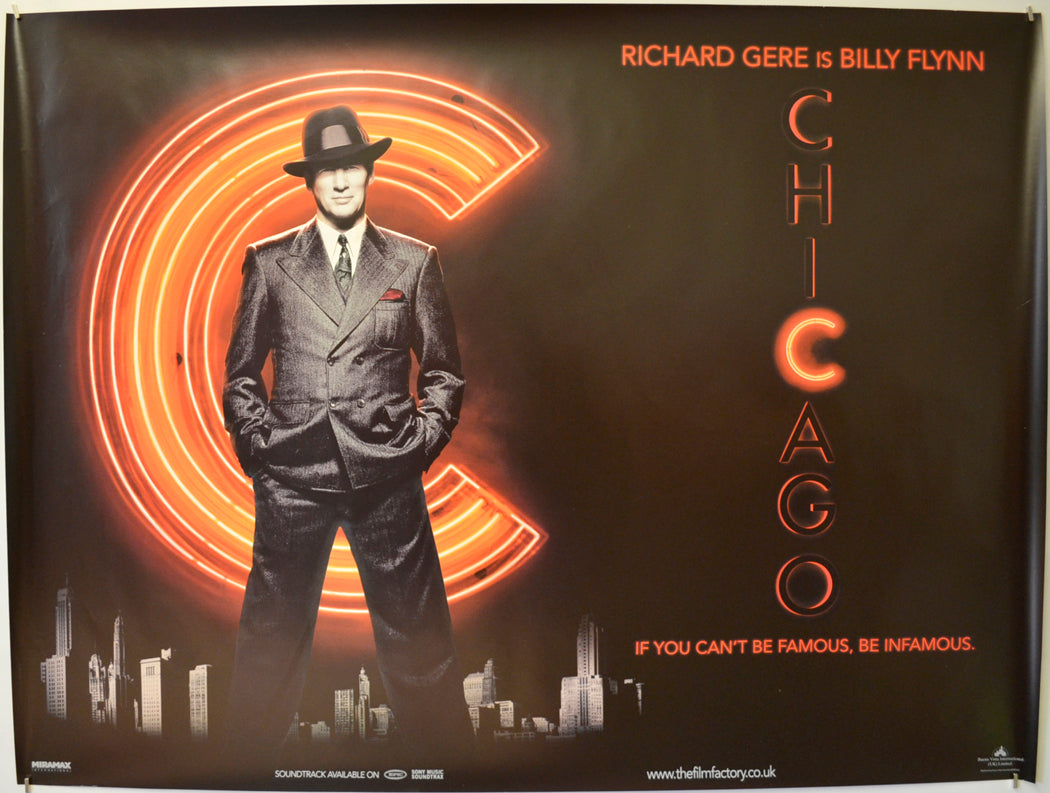 Chicago (Billy Flynn- Teaser / Advance Version) Original Quad Poster - Film Poster - Movie Poster