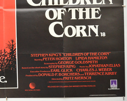 STEPHEN KING’S : CHILDREN OF THE CORN (Bottom Right) Cinema Quad Movie Poster 