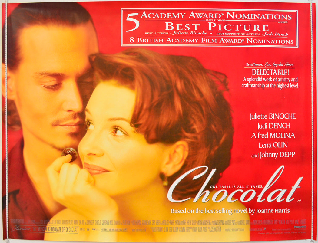 Chocolat Original Quad Poster - Film Poster - Movie Poster  