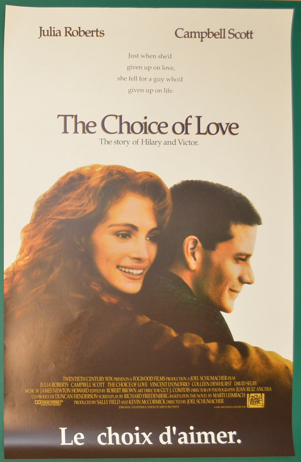 The Choice Of Love  (a.k.a. Dying Young)   Original Belgian Poster - Film Poster - Movie Poster  