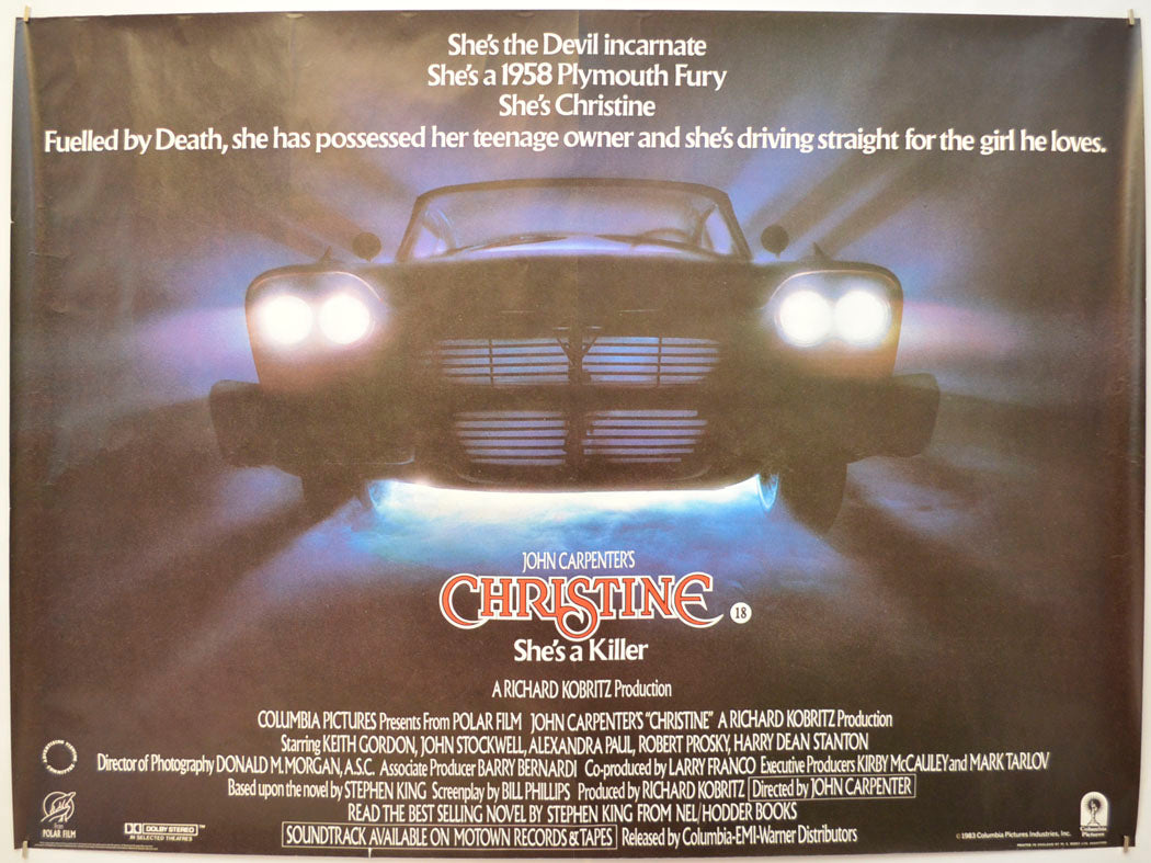 Christine Original Quad Poster - Film Poster - Movie Poster