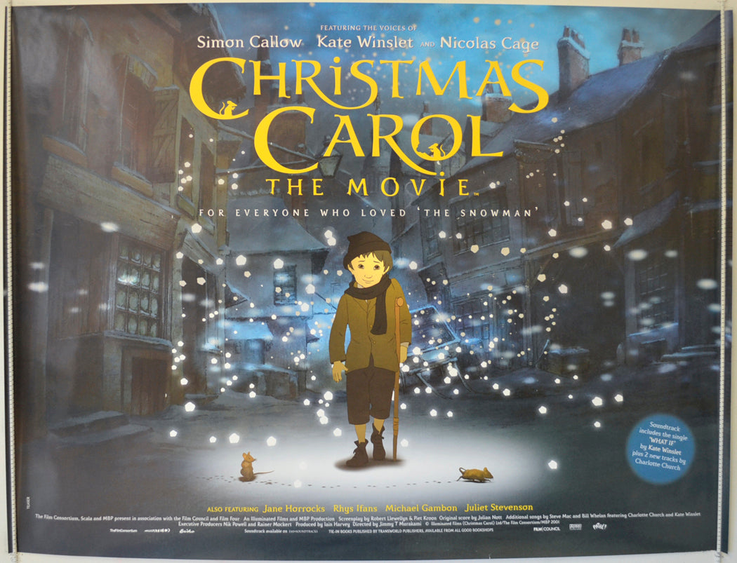 Christmas Carol : The Movie  (Teaser / Advance Version)  Original Quad Poster - Film Poster - Movie Poster 