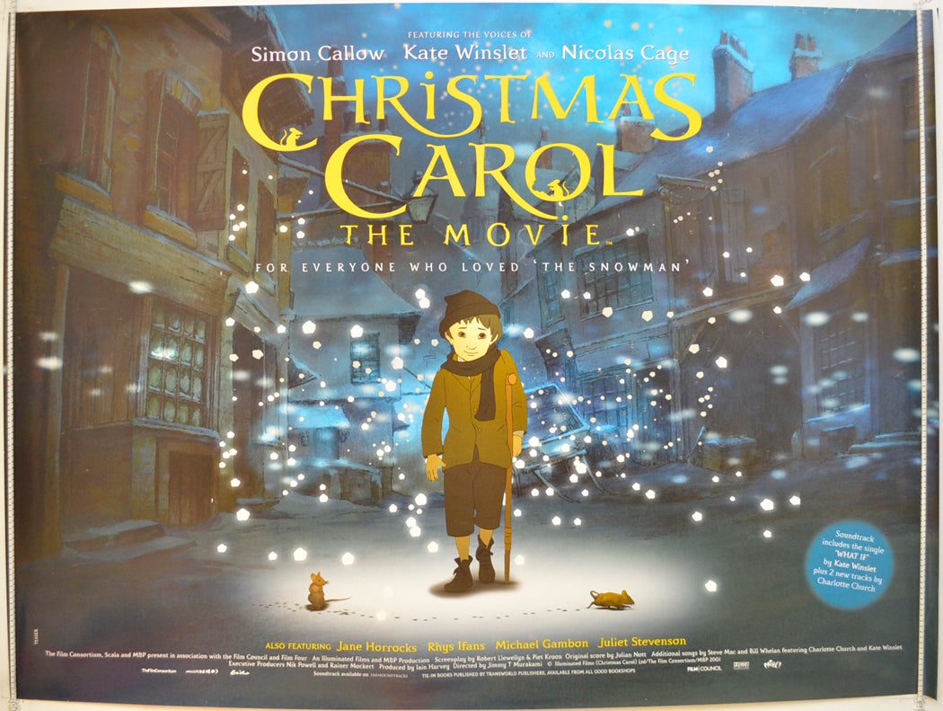 Christmas Carol : The Movie  (Teaser / Advance Version)  Original Quad Poster - Film Poster - Movie Poster 