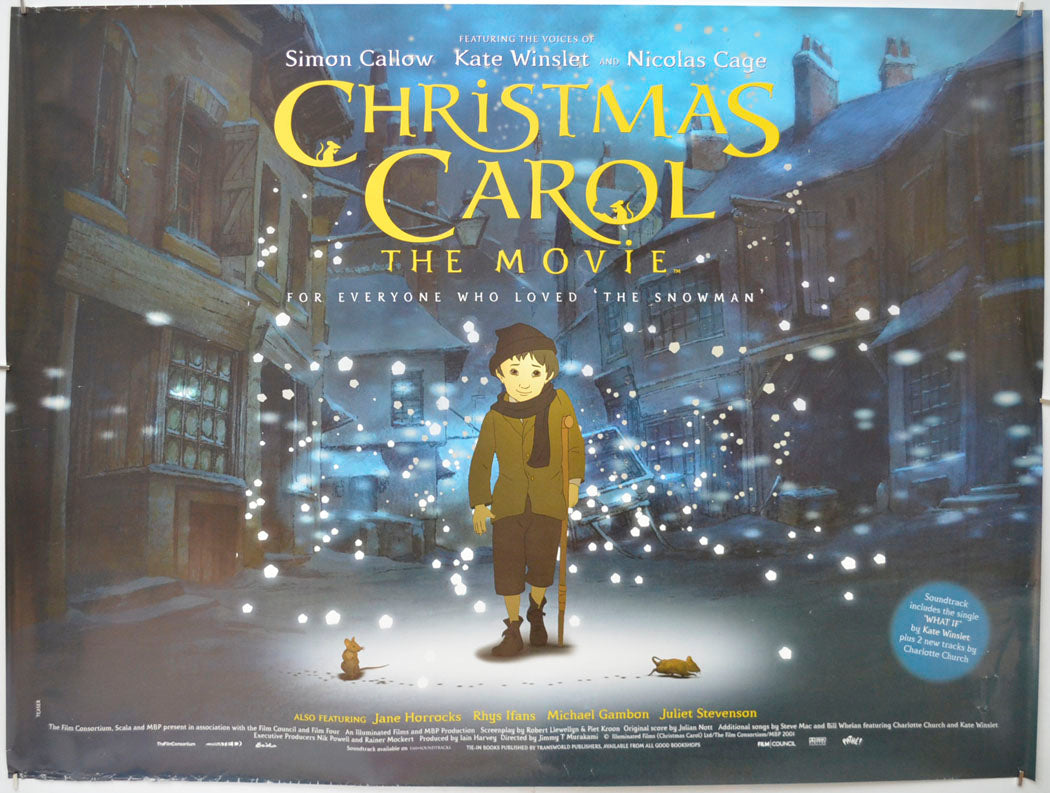 Christmas Carol : The Movie (Teaser / Advance Version) Original Quad Poster - Film Poster - Movie Poster