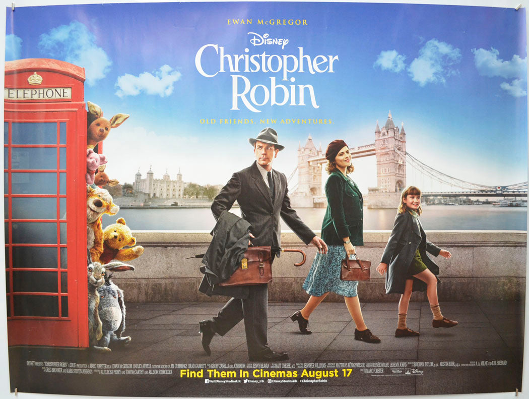 Christopher Robin  Original Quad Poster - Film Poster - Movie Poster