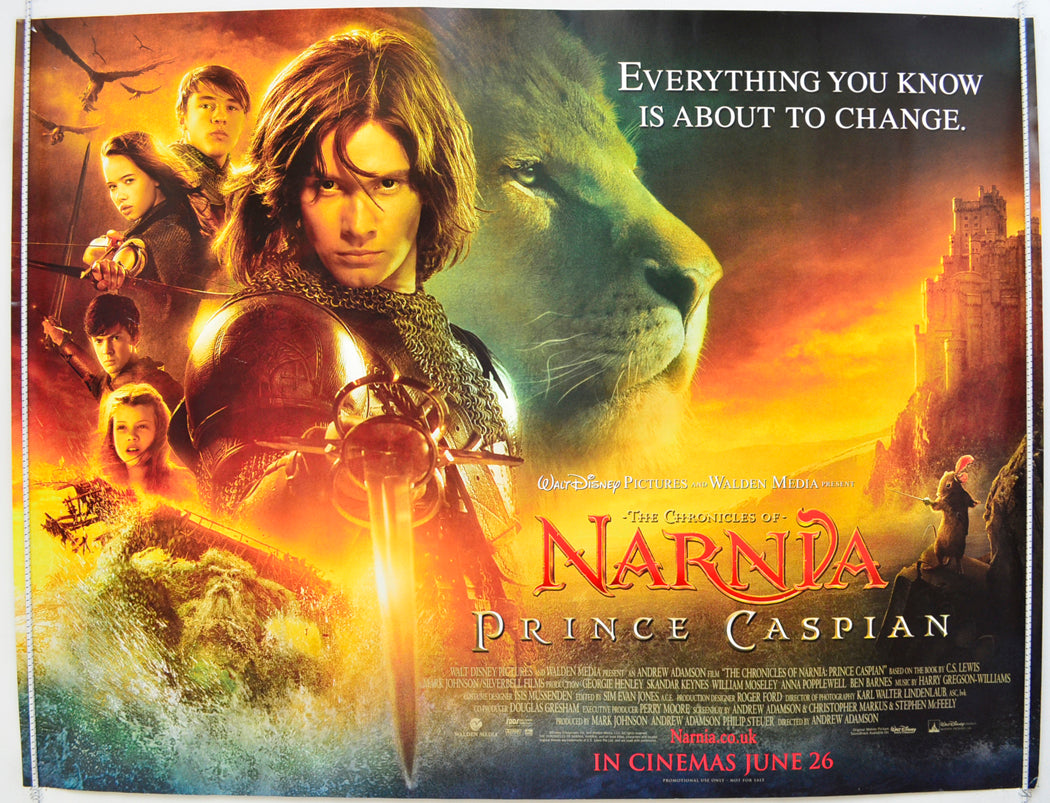 The Chronicles Of Narnia : Prince Caspian Original Quad Poster - Film Poster - Movie Poster  