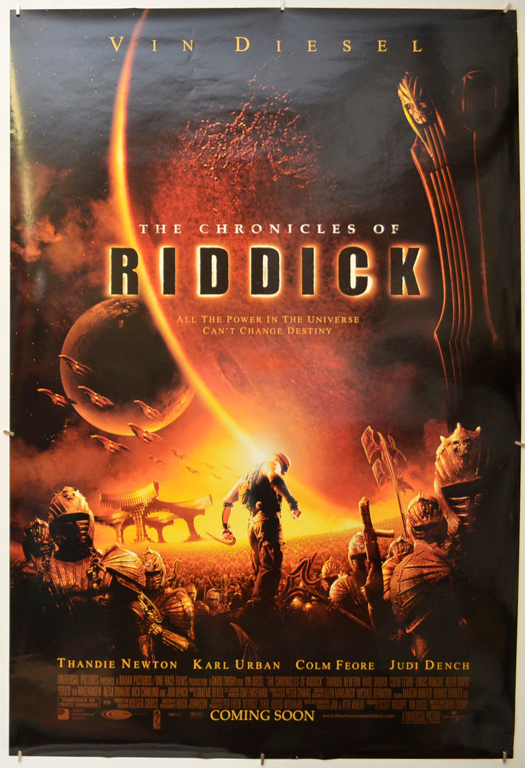 The Chronicles Of Riddick (Teaser / Advance Version)  Original One Sheet Poster - Film Poster - Movie Poster