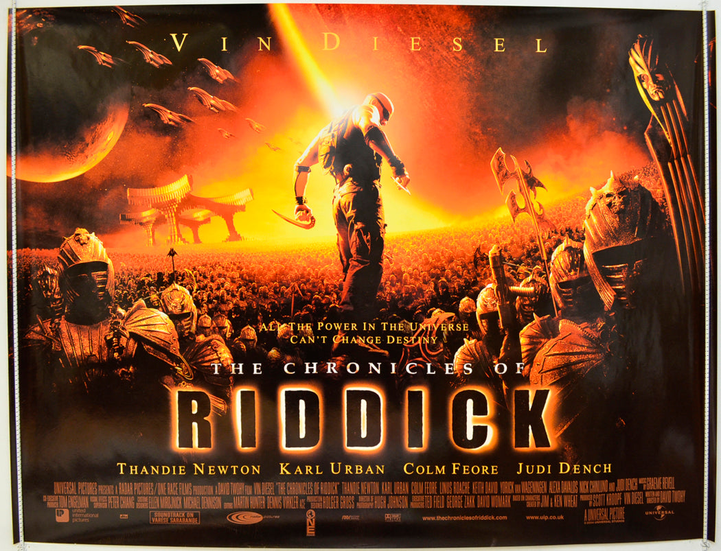 The Chronicles Of Riddick Original Quad Poster - Film Poster - Movie Poster  