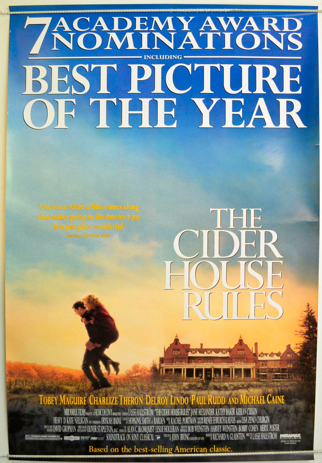 The Cider House Rules  Original One Sheet Poster - Film Poster - Movie Poster