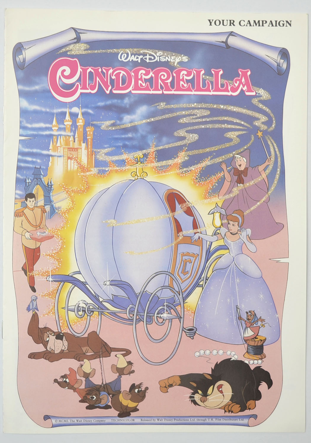 Cinderella Original 8 Page Cinema Exhibitors Campaign Press Book (UK)