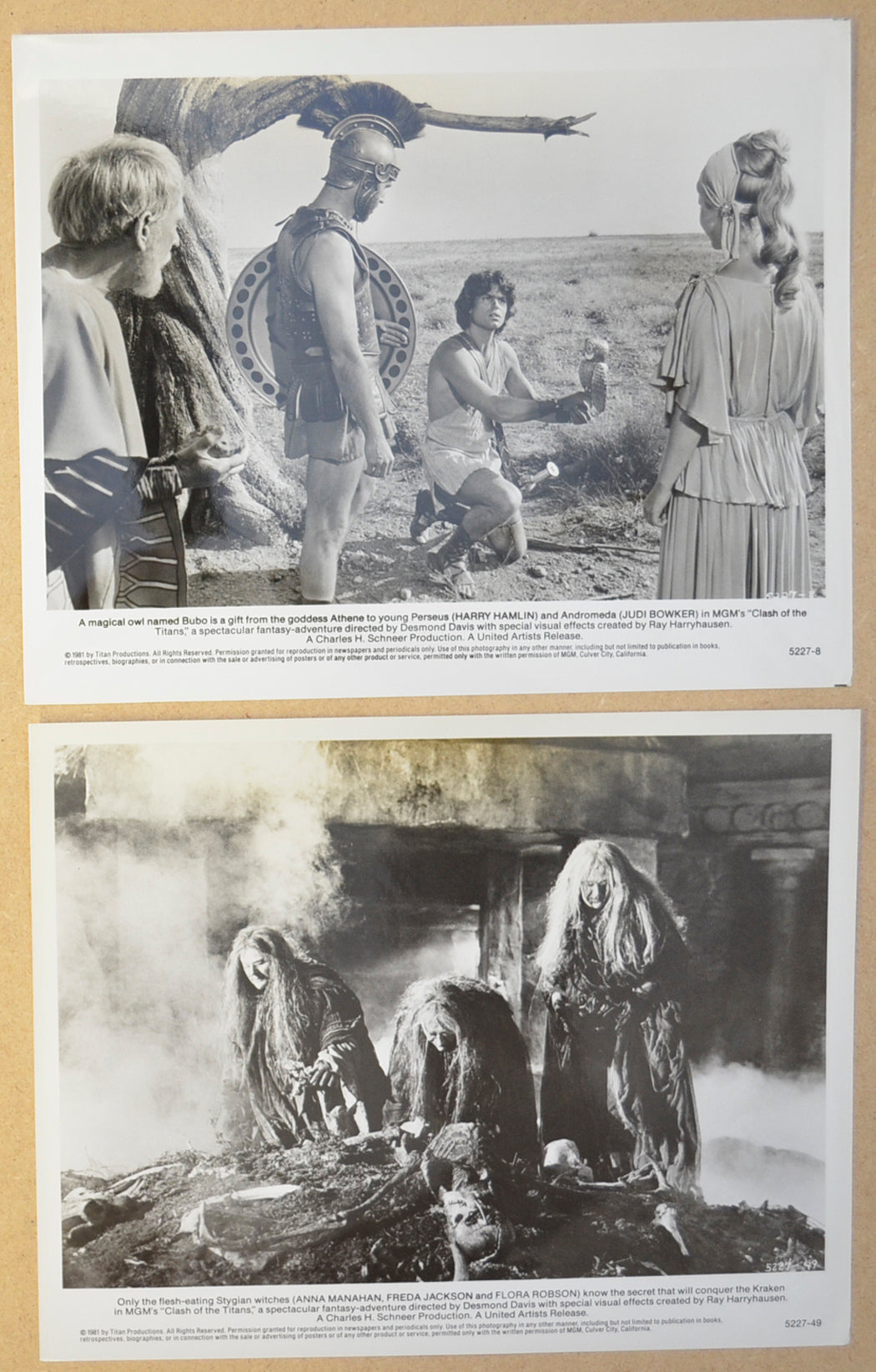 CLASH OF THE TITANS (Stills 3 & 4) Cinema Black and White Press Stills 