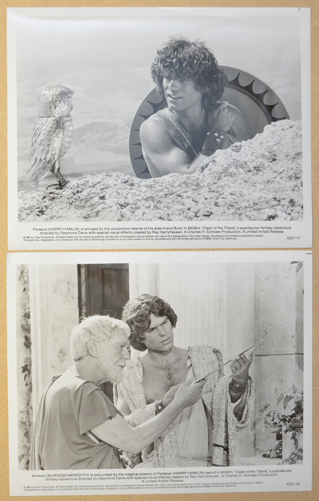 CLASH OF THE TITANS (Stills 11 & 12) Cinema Black and White Press Stills 