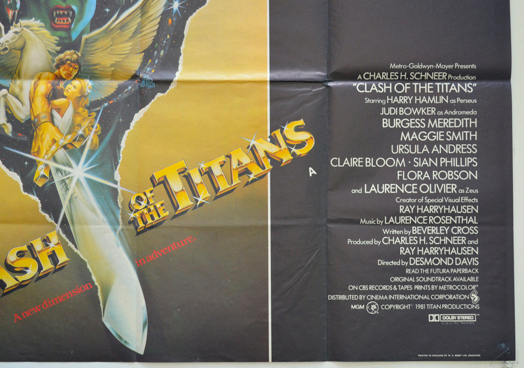 CLASH OF THE TITANS (Bottom Right) Cinema Quad Movie Poster 