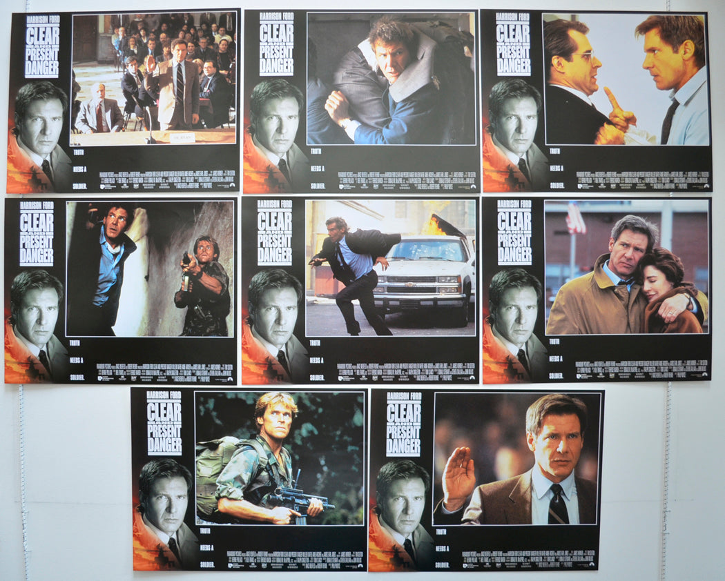 Clear And Present Danger  Set of 8 Original Cinema Lobby Cards 